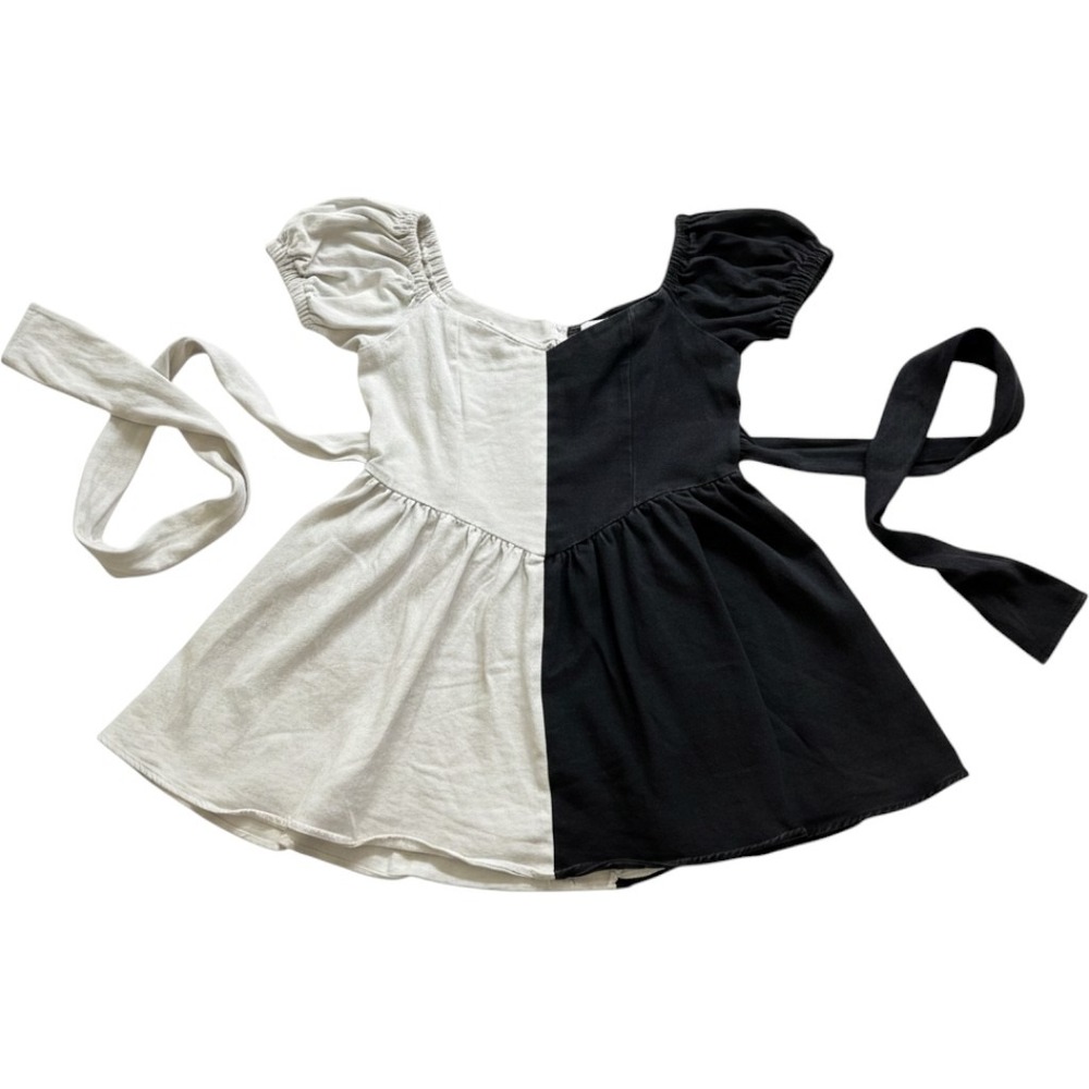 Fashion Brand Company Penelope Gazin Mini Dress XL Two Tone Black White Split